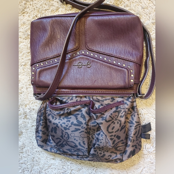 Jessica Simpson Burgundy Studded Crossbody Bag - Picture 5 of 9